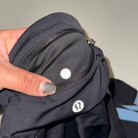 Lululemon Pants Blue/Black Zip Line Crop Reflective Mesh Legging Women's Size 4 - Picture 7 of 8